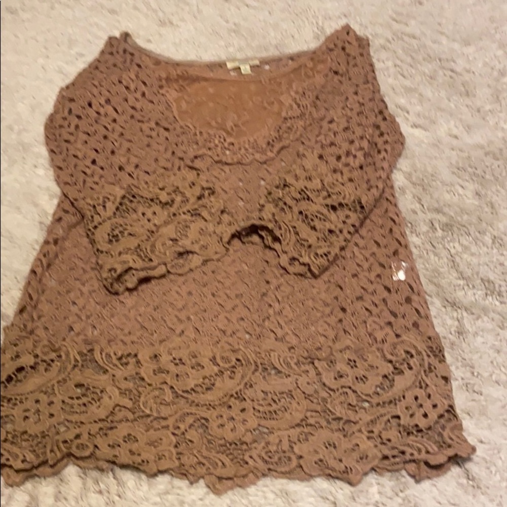 Crochet 3/4 sleeve boutique top